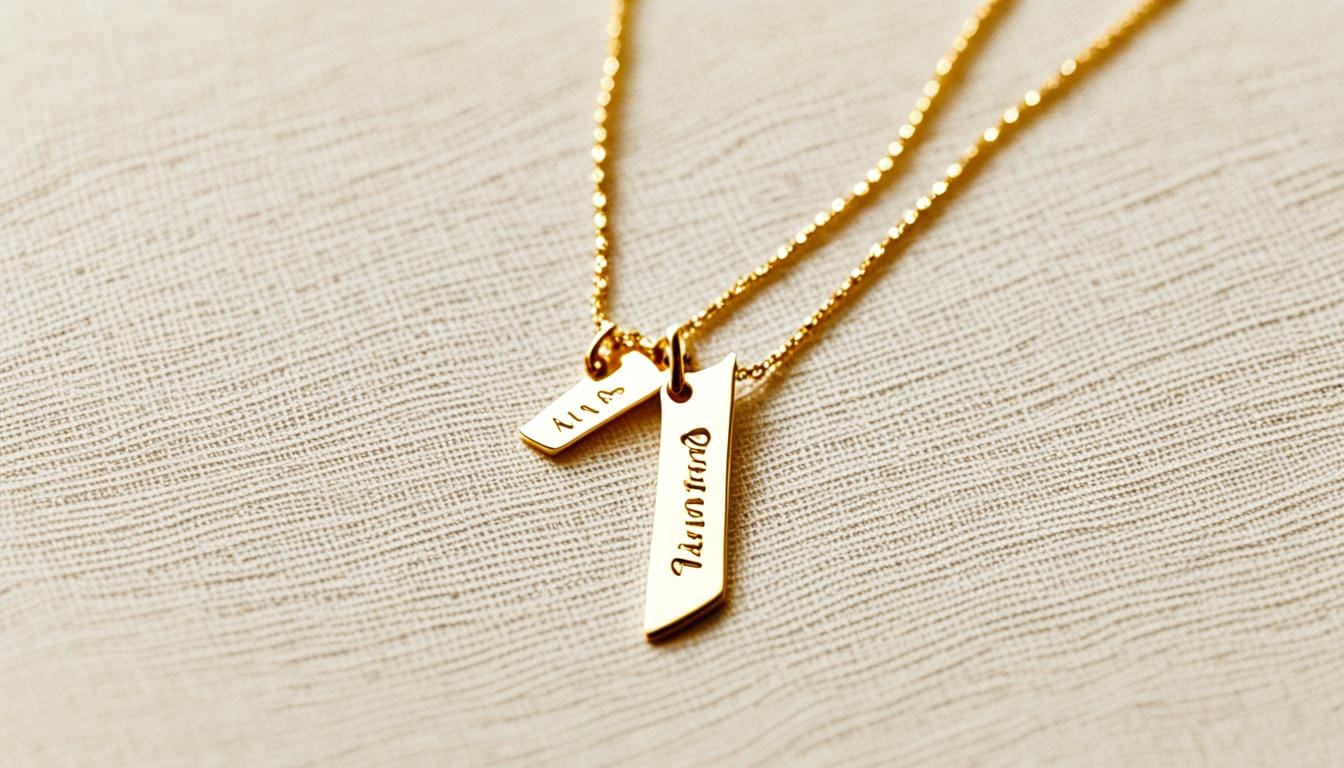 Vertical name necklaces